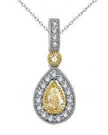 MULTI TONE PEAR DIAMOND PENDANT (TP2637)